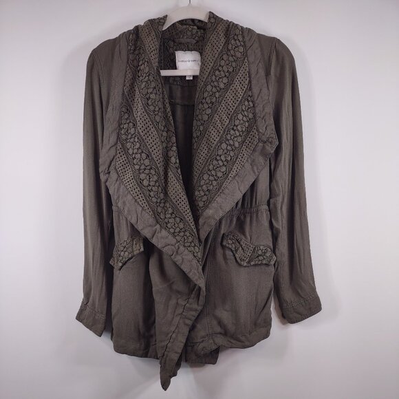 Thread & Supply Lightweight Utility Jacket with Detail Collar, Size Small - Picture 1 of 9